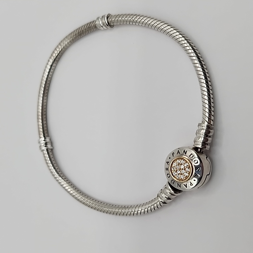 Pandora Silver Bracelet with Gold-Tone Charm